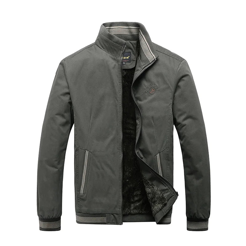 Herren Vintage Jacke Kragen Knopfverschluss Langarm Mantel 1