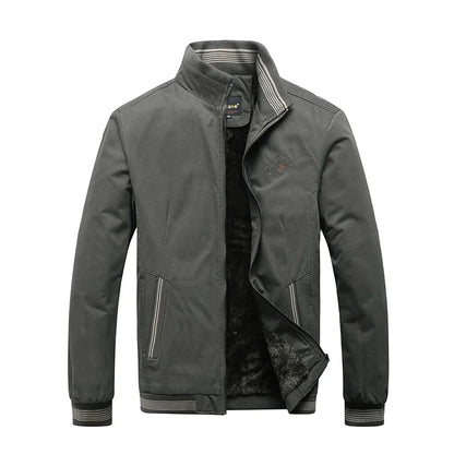 Herren Vintage Jacke Kragen Knopfverschluss Langarm Mantel 1
