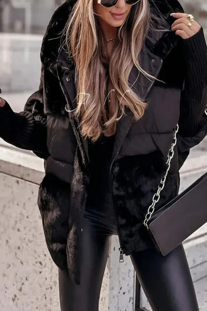 Winterjacke Damen mit Kapuze | Wärmeisolierend & Farbblock Design 5