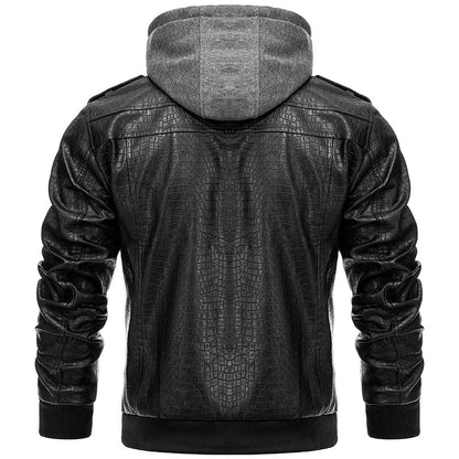 Herren Jacke Abnehmbare Kapuze Streetwear Regular Fit 3