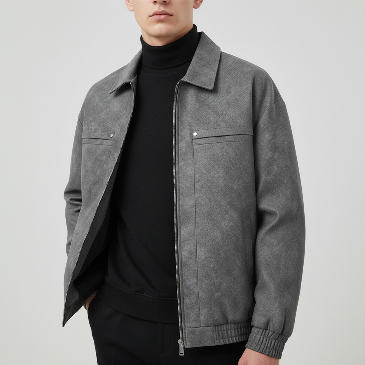 Herren Bomberjacke Strukturierter Kragen Regular Fit 6