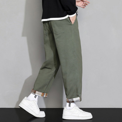Herren Loungehose Saumumschlag Lockere Jogginghose Freizeit 6