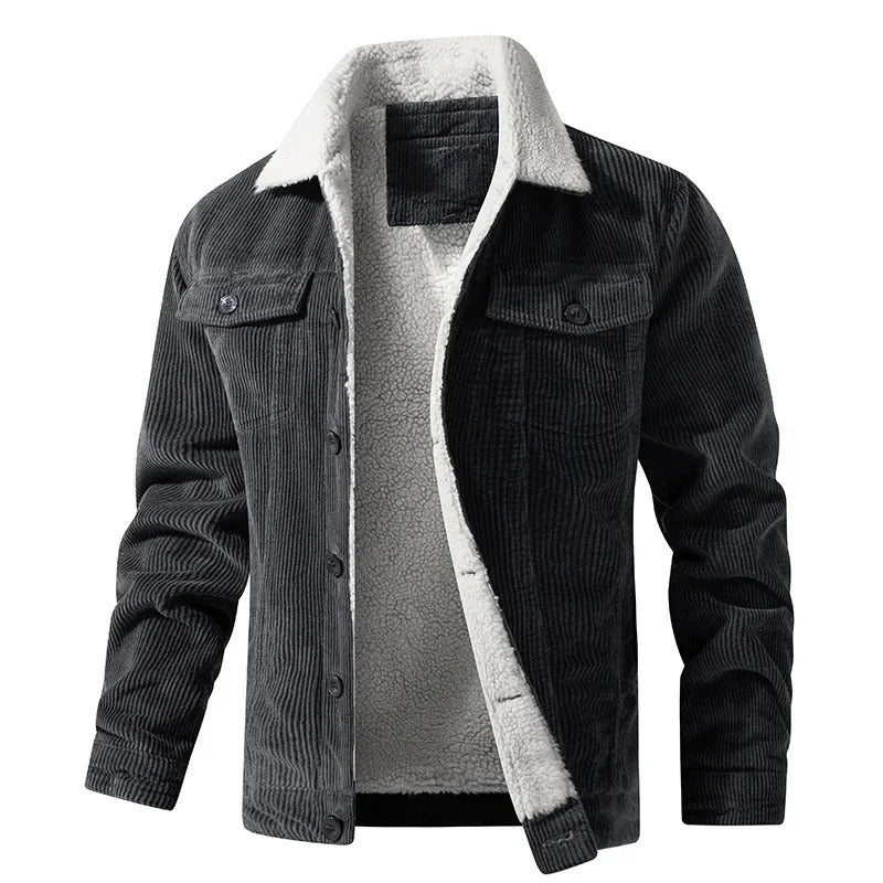 Herren Bomberjacke Sherpa-Futter Windschutz Kragen Taschen 5