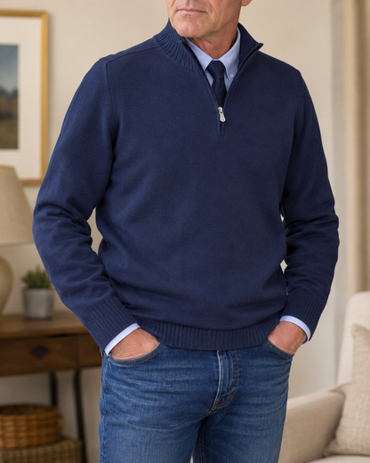 Strickpullover Herren | Mit Viertelreißverschluss & Bequem 1