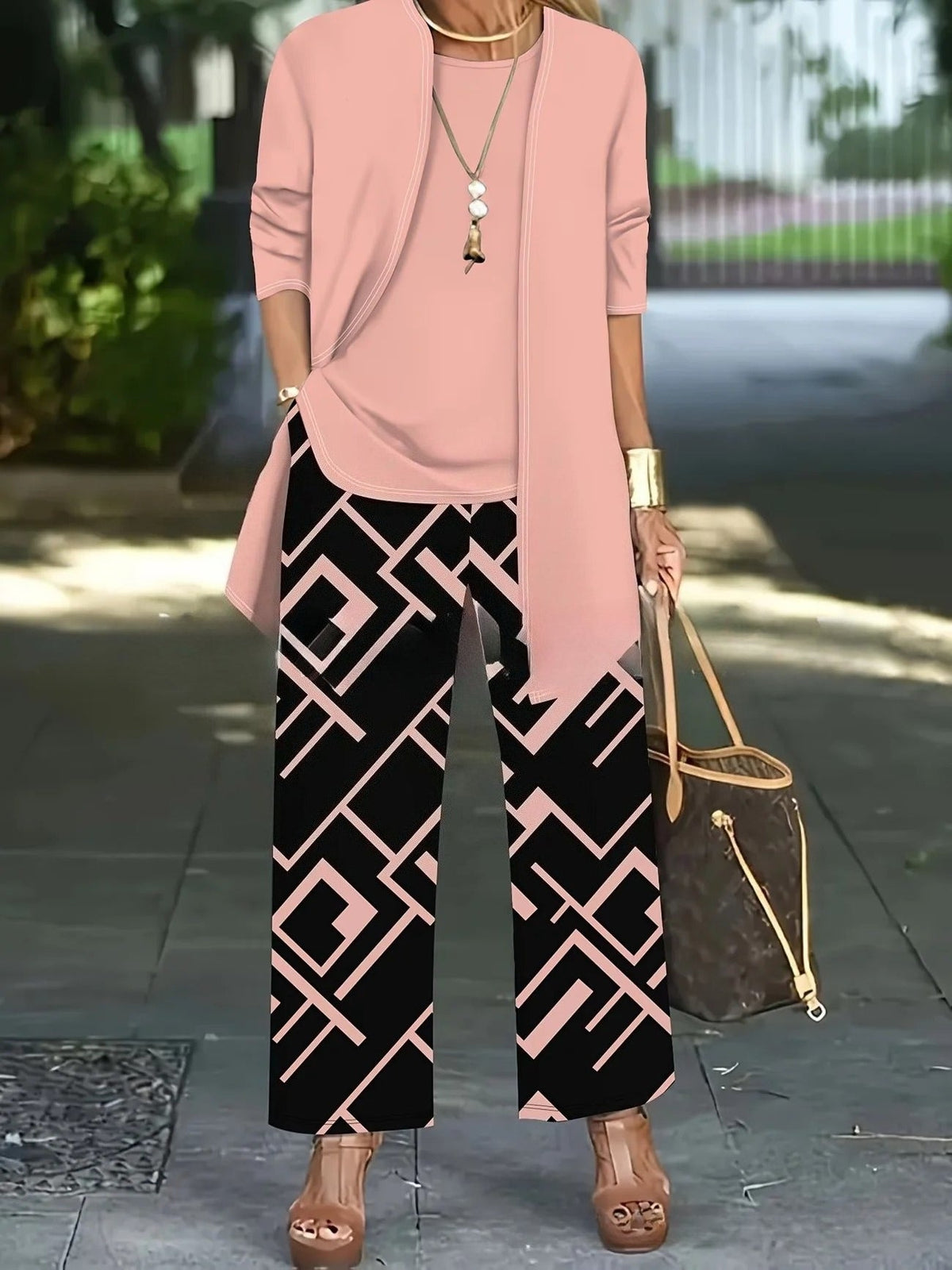 Cardigan Set Damen | 3-teilig mit Weste und Hose 12