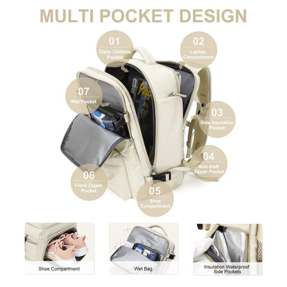 Damen Rucksack USB Anschluss Großes Fassungsvermögen 2