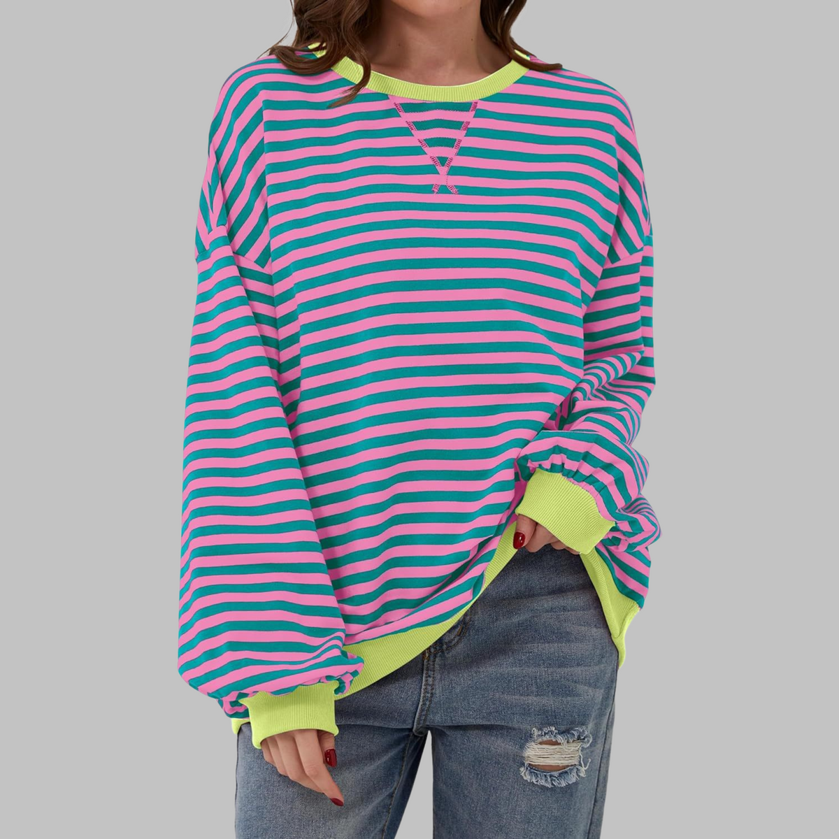 Strickpullover Damen | Gestreift & Bequem 3