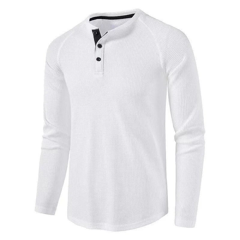 Herren Langarmhemd Knopfleiste Regular Fit Freizeithemd 2