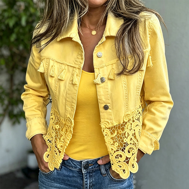 Jacke Damen | Spitzenbesatz & Knopfverschluss 5
