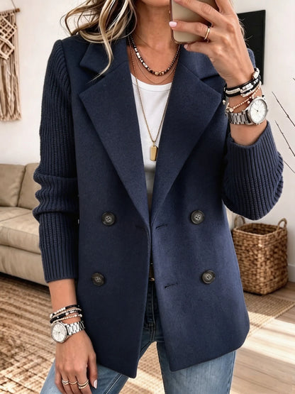 Blazer Damen | Doppelreihig mit Strickärmeln 5