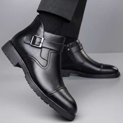 Damen Schnallenstiefeletten Ankle Boots Cap-Toe Design 8