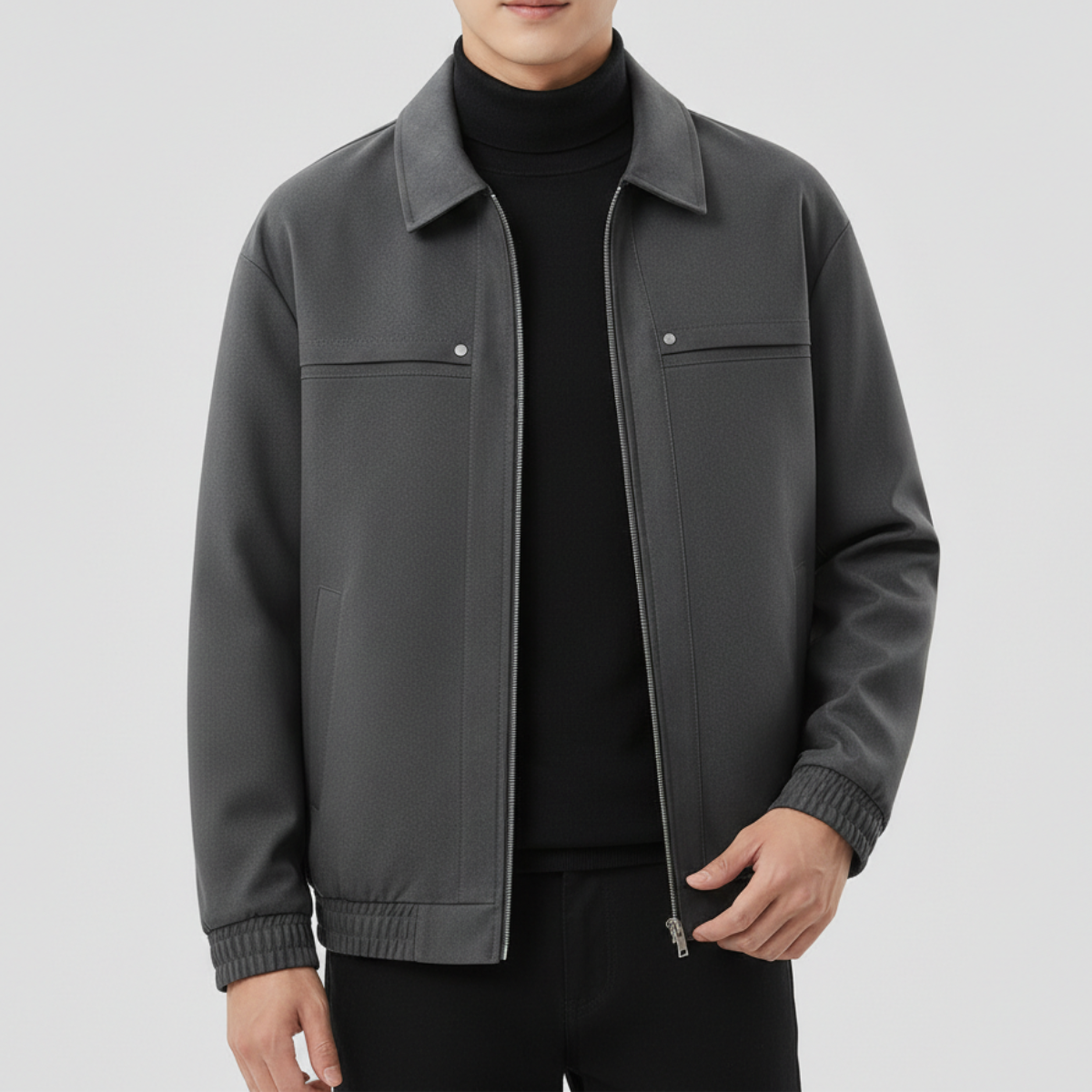 Herren Bomberjacke Strukturierter Kragen Regular Fit 10