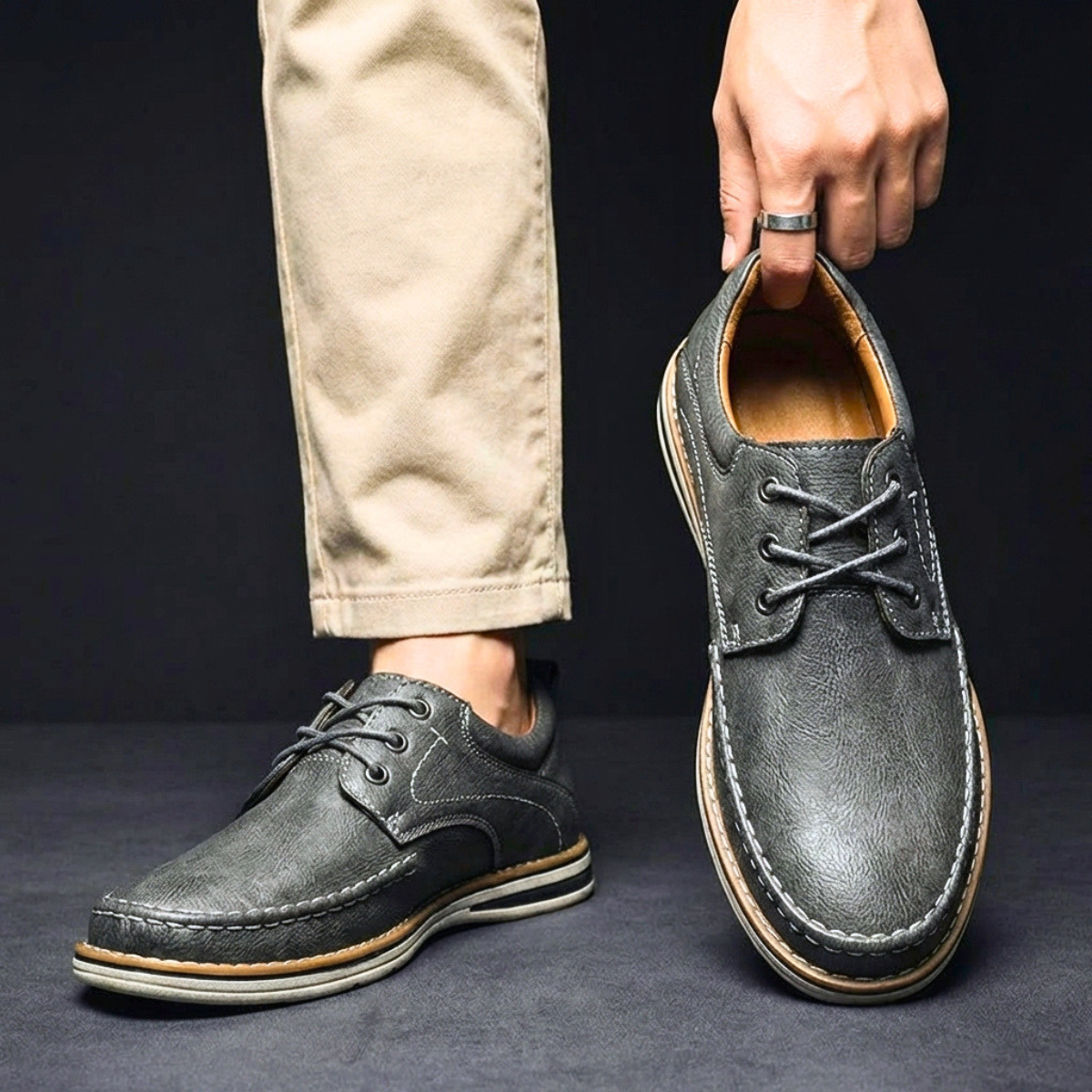 Herren Oxford Schuhe Klassisch Gepolstert Schnürschuhe 8