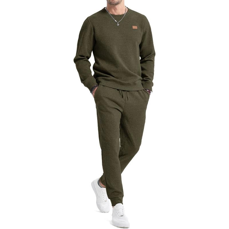 Jogginganzug Herren Set 2-teilig | Strukturiertes Jacquard-Design 7