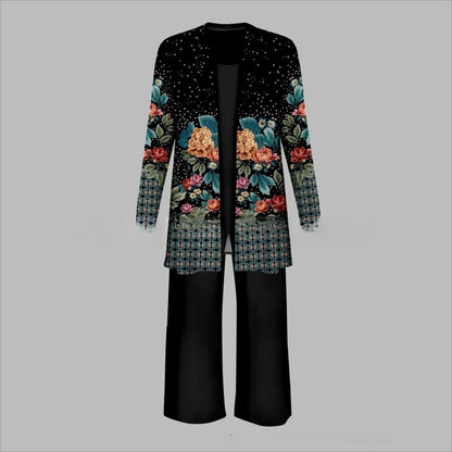 Cardigan Set Damen | 3-teilig mit Weste und Hose 4