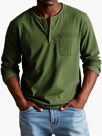 Langarmshirt Herren Henley-Stil | Bequem & Vielseitig Kombinierbar 3