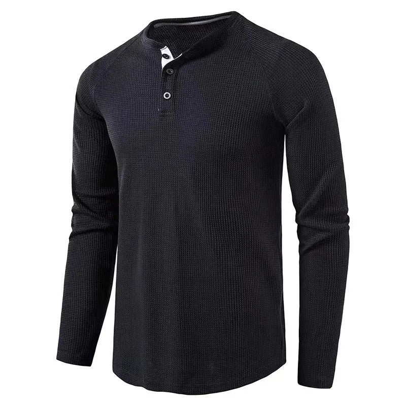 Herren Langarmhemd Knopfleiste Regular Fit Freizeithemd 5