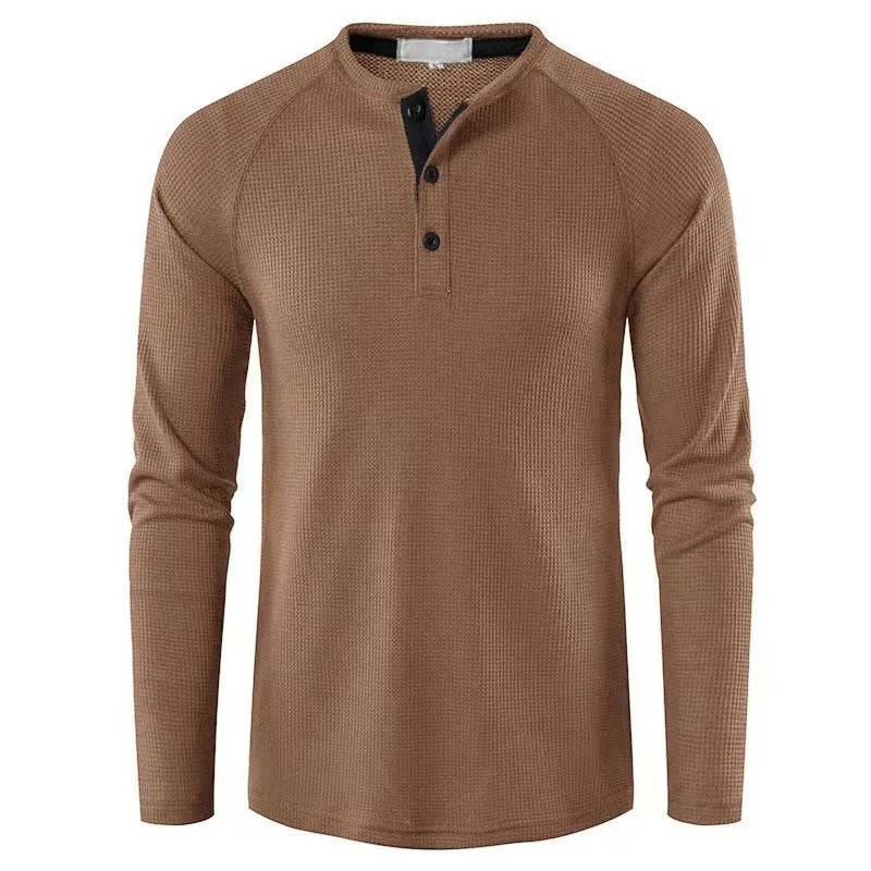 Herren Langarmhemd Knopfleiste Regular Fit Freizeithemd 6