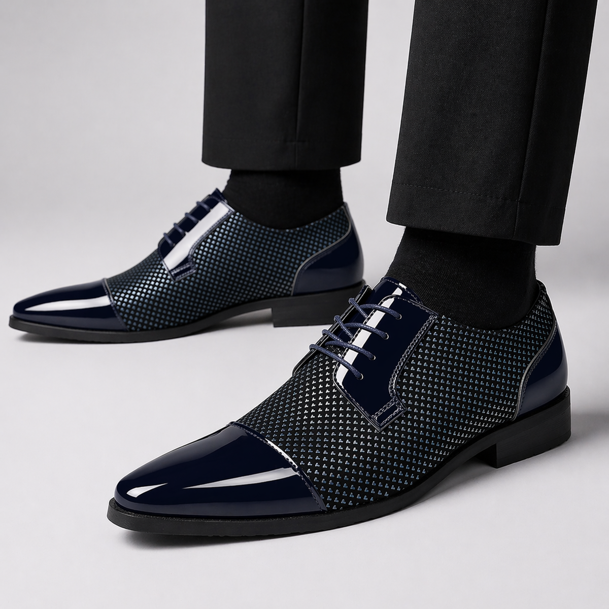 Herren Oxford Schnürschuhe Elegante Spitze Businessschuhe 5