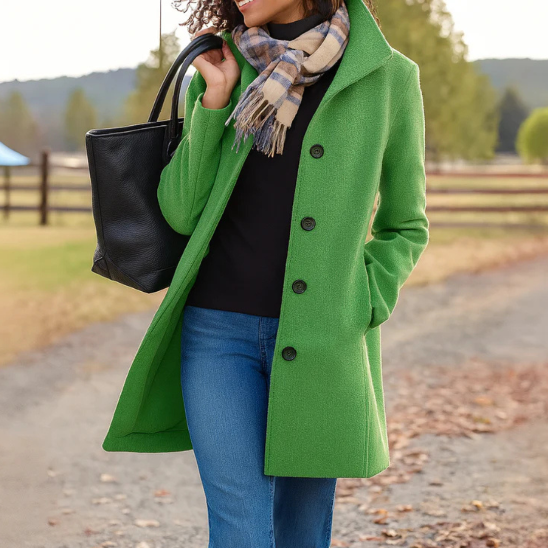 Wintermantel Damen | Klassischer Schnitt mit Knopfleiste 9
