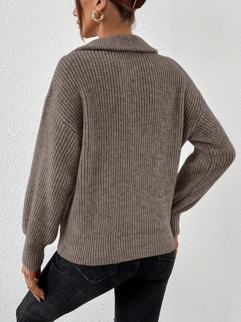 Strickpullover Damen | Halb-Zip & Bequemer Komfort 2