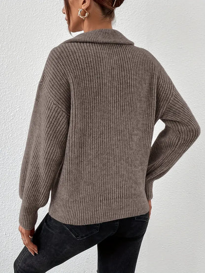 Strickpullover Damen | Halb-Zip & Bequemer Komfort 2