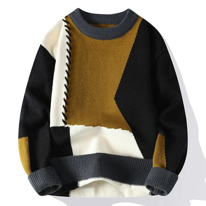 Rollkragenpullover Damen | Strukturiertes Patchwork-Design 2