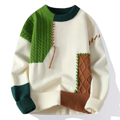 Rollkragenpullover Damen | Strukturiertes Patchwork-Design 4
