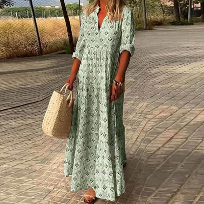ALEXIS - Lässiges langärmeliges Kleid mit V-Ausschnitt 1