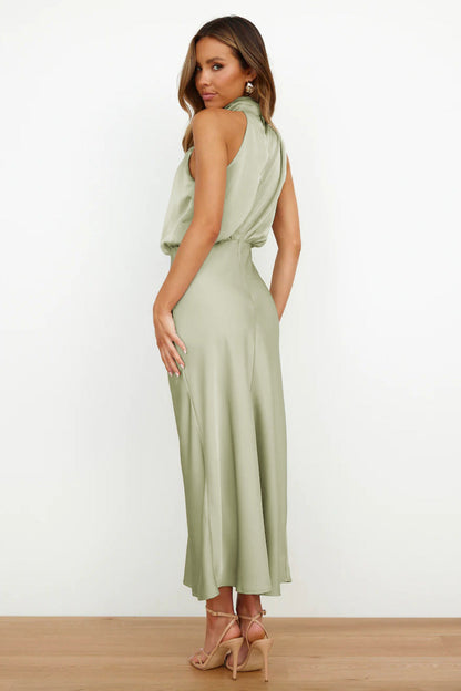 Abendkleid Damen | Neckholder mit drapiertem Oberteil