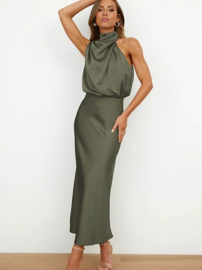 Abendkleid Damen | Neckholder mit drapiertem Oberteil