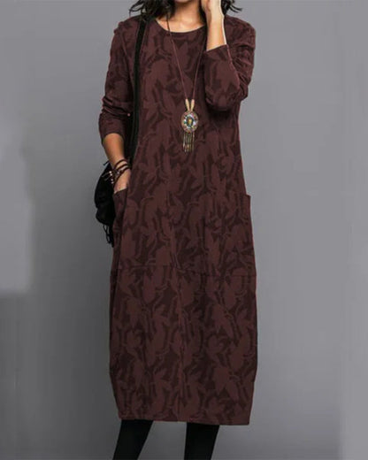 Adel - Langärmeliges Taschenkleid mit Druck 1