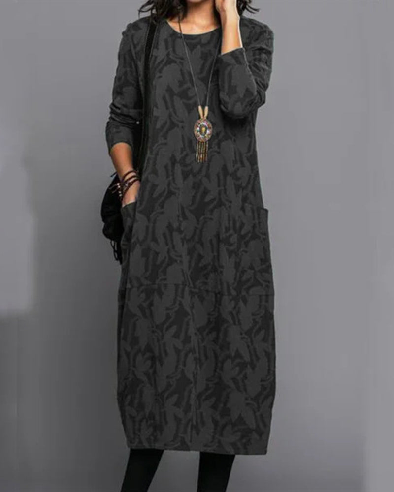 Adel - Langärmeliges Taschenkleid mit Druck 2