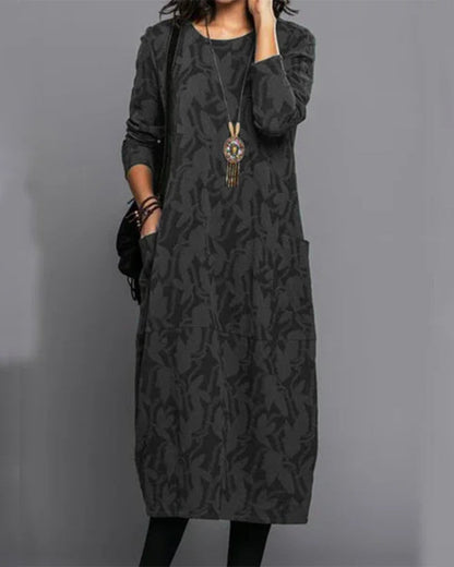 Adel - Langärmeliges Taschenkleid mit Druck 2