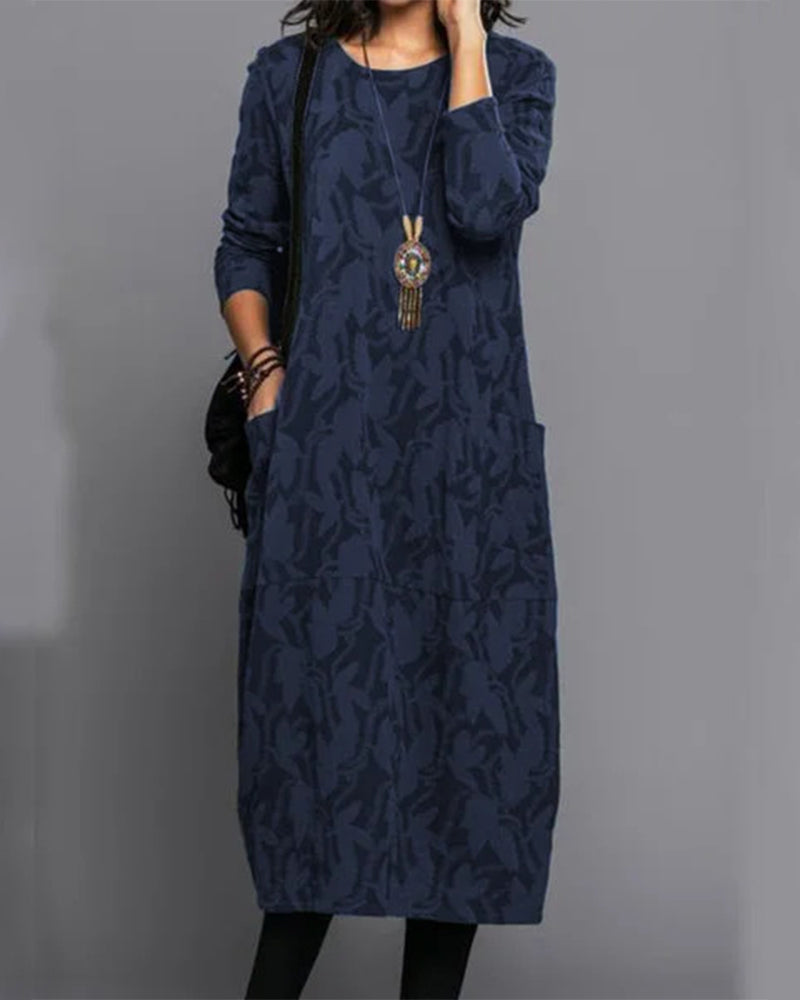 Adel - Langärmeliges Taschenkleid mit Druck 3