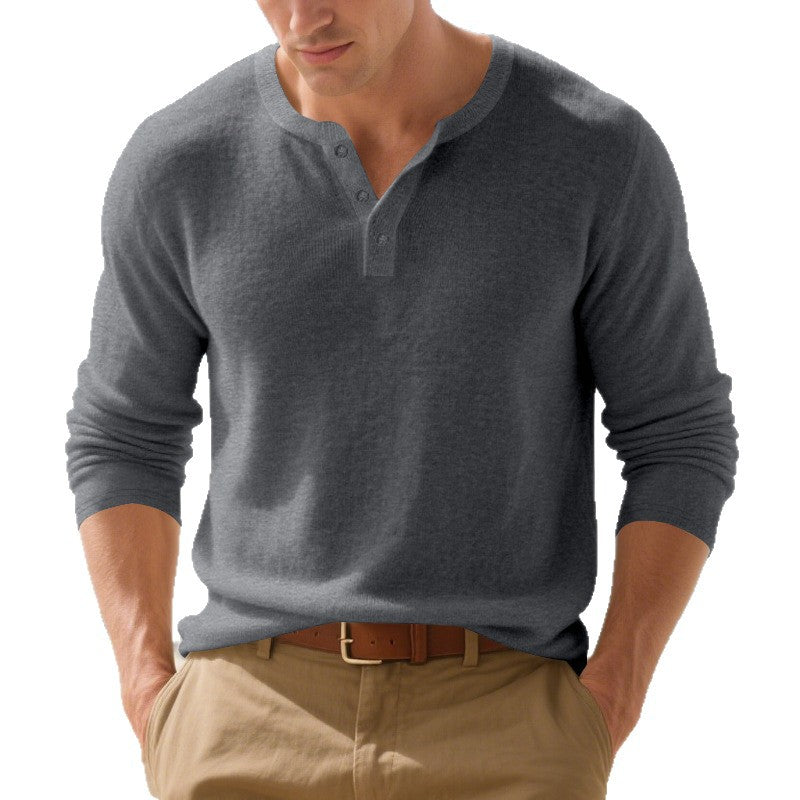 Alaric | Herren Langarm Henley Shirt mit Knopfleiste 7