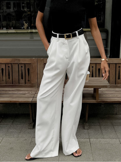 Alina | Damen Weit geschnittene Hose mit Hoher Taille und Lockerer Passform 2