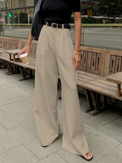 Alina | Damen Weit geschnittene Hose mit Hoher Taille und Lockerer Passform 4