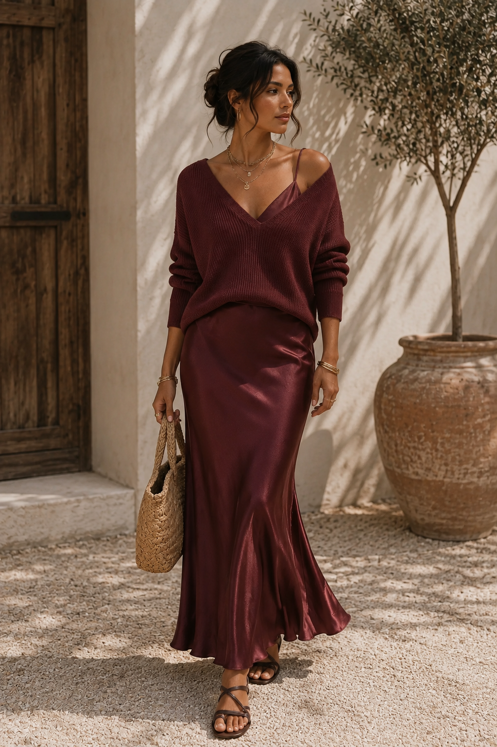 Alma | Elegantes Satinkleid mit Pullover 2