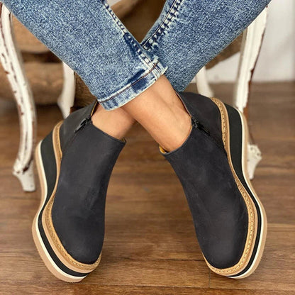 Damen Orthopedic Keilabsatz Ankle Boots mit Arch Support und Plateau für Komfort 3