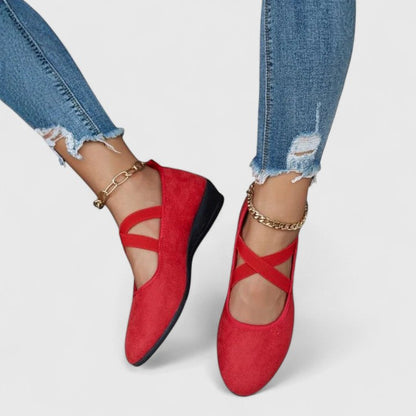 Ballerinas Damen | Flach mit Kreuzriemen