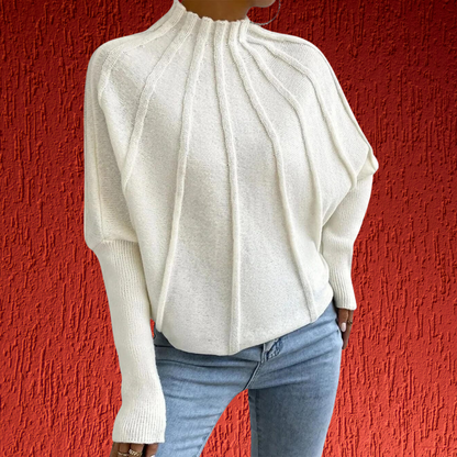 Baumwollpullover mit weitem Schnitt und modischen Dolmanärmeln