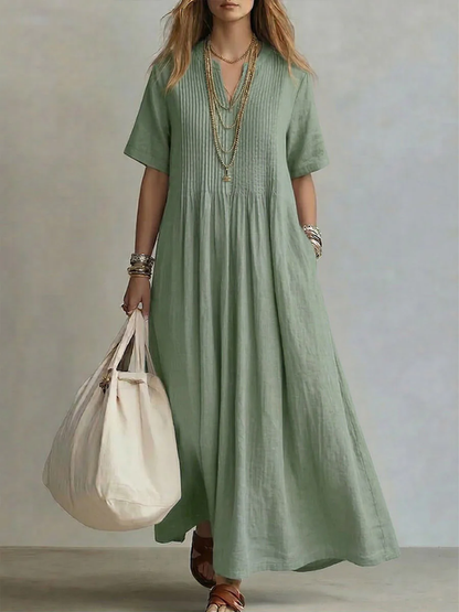 Betsaida – Elegantes Kleid Mit V-Ausschnitt Und kurzen Ärmeln 1