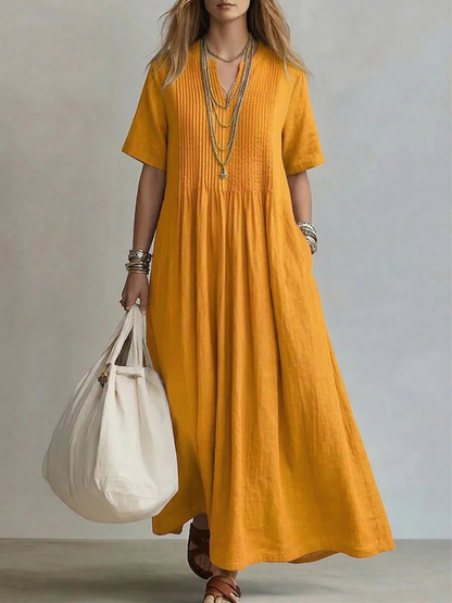 Betsaida – Elegantes Kleid Mit V-Ausschnitt Und kurzen Ärmeln 3