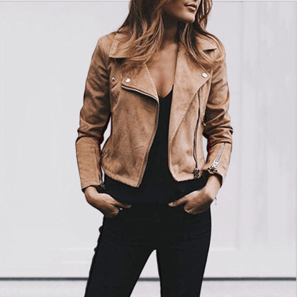Biker Jacke Damen | Reverskragen & Kurz Geschnitten