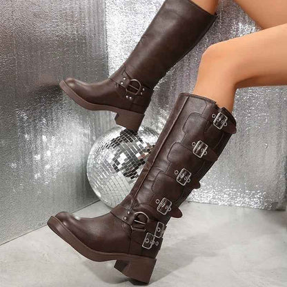 Biker Stiefel Damen | Schnallen & Blockabsatz