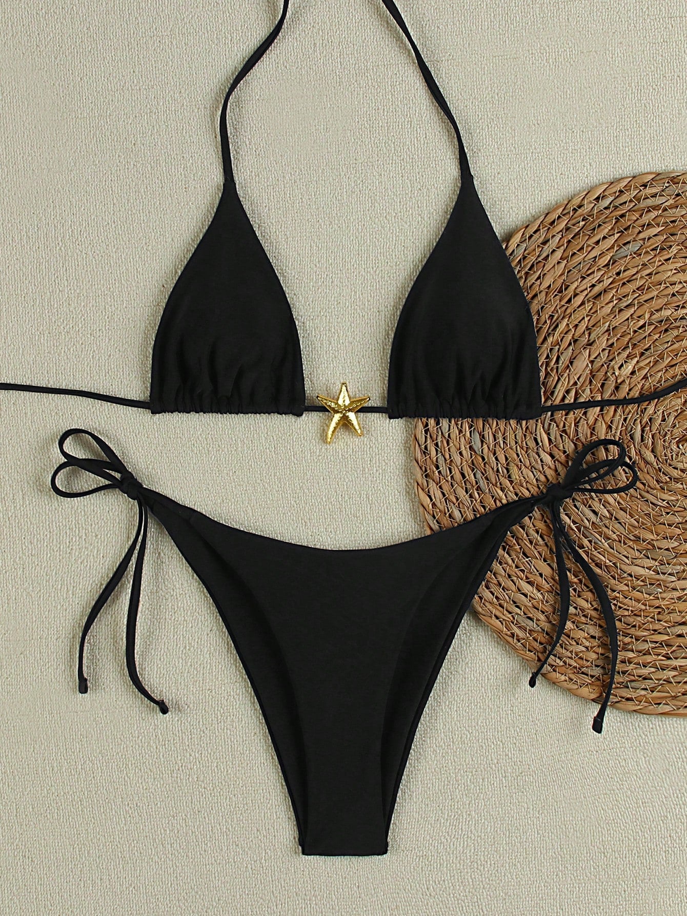 Bikini Set Damen | Triangel-Bikini mit goldenem Seestern-Charm