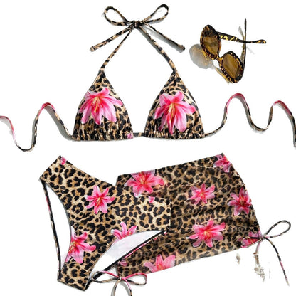 Bikini Set Damen | Triangel-Top & Transparenter Mesh-Minirock