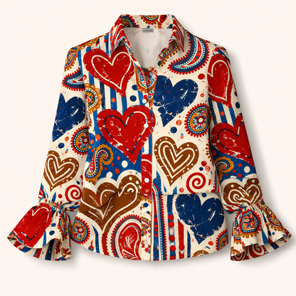 Blazer Damen | Eleganter Reverskragen & Herzdetails 1