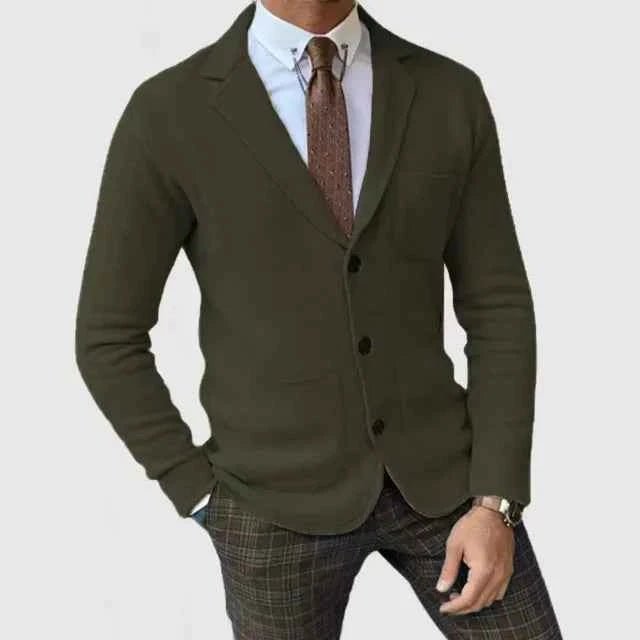 Blazer Herren gestrickt | Reverskragen & Knopfleiste